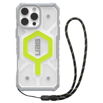 Чехол + шнурок с поддержкой MAGSAFE Uag Pathfinder Clear для iPhone 16 Pro Max Active Neon Lanyard