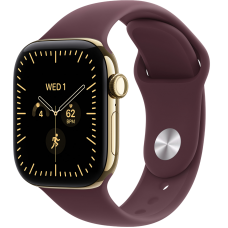 Умные часы Apple Watch Series 12 42mm Titanium Radiant Gold Case with Burgundy Sport Band (размер M/L)
