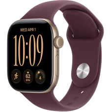 Умные часы Apple Watch Series 12 46mm Aluminum Light Gold Case with Burgundy Sport Band (размер S/M)