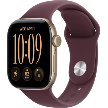 Умные часы Apple Watch Series 12 46mm Aluminum Light Gold Case with Burgundy Sport Band (размер S/M)