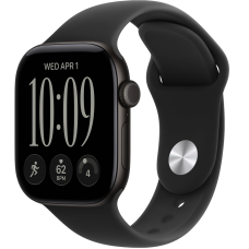 Умные часы Apple Watch Series 12 46mm Aluminum Black Case with Black Sport Band (размер S/M)