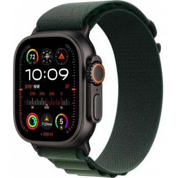 Умные часы Apple Watch Ultra 2 (2024) GPS + Cellular 49mm Black Titanium Case with Dark Green Alpine Loop (размер M)