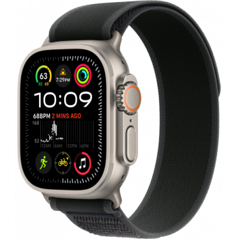 Умные часы Apple Watch Ultra 2 (2024) GPS + Cellular 49mm Natural Titanium Case with Black Trail Loop (размер M/L)