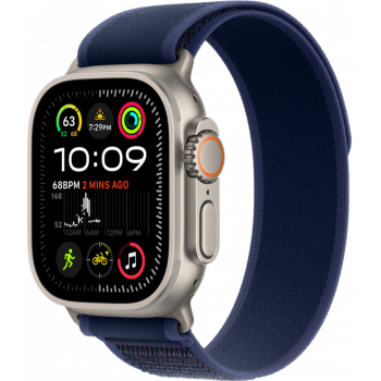 Умные часы Apple Watch Ultra 2 (2024) GPS + Cellular 49mm Natural Titanium Case with Blue Trail Loop (размер M/L)