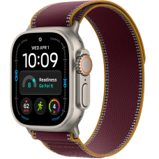 Умные часы Apple Watch Ultra 4 GPS + Cellular 49mm Natural Titanium Case with Burgundy Trail loop (размер S/M)