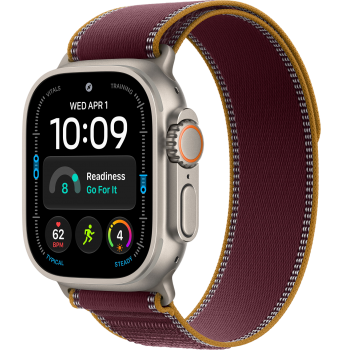 Умные часы Apple Watch Ultra 4 GPS + Cellular 49mm Natural Titanium Case with Burgundy Trail loop (размер S/M)