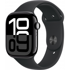 Умные часы Apple Watch Series 10 GPS + Cellular 42mm Aluminum Jet Black Case with Black Sport Band (размер S/M)