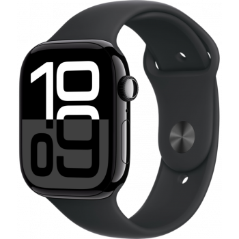 Умные часы Apple Watch Series 10 GPS + Cellular 42mm Aluminum Jet Black Case with Black Sport Band (размер M/L)