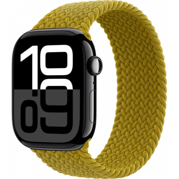 Умные часы Apple Watch Series 10 GPS + Cellular 42mm Aluminum Jet Black Case with Chartreuse Textile Braided Solo Loop