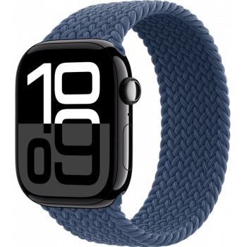 Умные часы Apple Watch Series 10 GPS + Cellular 42mm Aluminum Jet Black Case with Denim Textile Braided Solo Loop