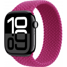 Умные часы Apple Watch Series 10 GPS 42mm Aluminum Jet Black Case with Magenta Textile Braided Solo Loop