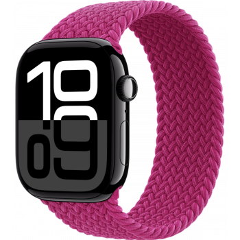 Умные часы Apple Watch Series 10 GPS + Cellular 46mm Aluminum Jet Black Case with Magenta Textile Braided Solo Loop