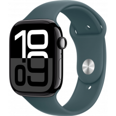 Умные часы Apple Watch Series 10 GPS 46mm Aluminum Jet Black Case with Lake Green Sport Band (размер S/M)