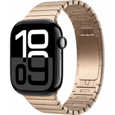 Умные часы Apple Watch Series 10 GPS 46mm Aluminum Jet Black Case with Gold Link Bracelet