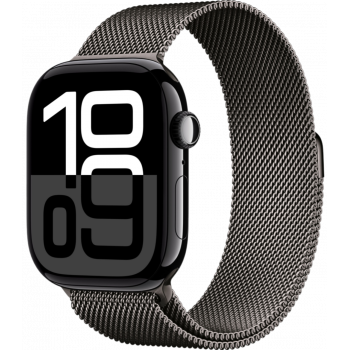 Умные часы Apple Watch Series 10 GPS + Cellular 46mm Aluminum Jet Black Case with Deep Slate Milanese Loop