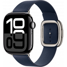 Умные часы Apple Watch Series 10 GPS 46mm Aluminum Jet Black Case with Deep Blue Modern Buckle (размер S)