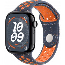 Умные часы Apple Watch Series 10 GPS + Cellular 42mm Aluminum Jet Black Case with Blue Flame Nike Sport Band