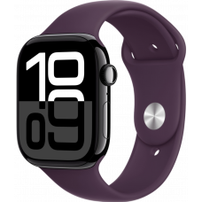 Умные часы Apple Watch Series 10 GPS 42mm Aluminum Jet Black Case with Plum Sport Band (размер S/M)