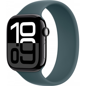 Умные часы Apple Watch Series 10 GPS 42mm Aluminum Jet Black Case with Lake Green Solo Loop Band