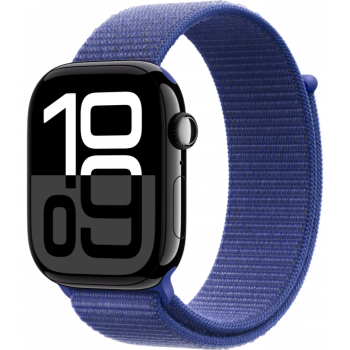 Умные часы Apple Watch Series 10 GPS + Cellular 46mm Aluminum Jet Black Case with Ultramarine Textile Sport Loop