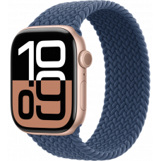 Умные часы Apple Watch Series 10 GPS 46mm Aluminum Rose Gold Case with Denim Textile Braided Solo Loop