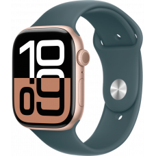 Умные часы Apple Watch Series 10 GPS + Cellular 42mm Aluminum Rose Gold Case with Lake Green Sport Band (размер S/M)