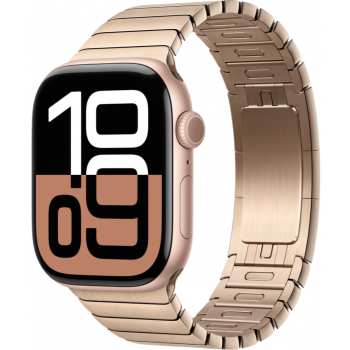 Умные часы Apple Watch Series 10 GPS 46mm Aluminum Rose Gold Case with Gold Link Bracelet