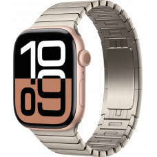 Умные часы Apple Watch Series 10 GPS + Cellular 42mm Aluminum Rose Gold Case with Natural Link Bracelet