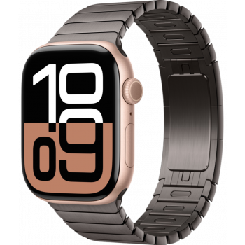 Умные часы Apple Watch Series 10 GPS + Cellular 46mm Aluminum Rose Gold Case with Slate Link Bracelet