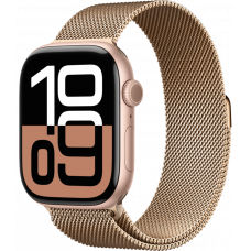 Умные часы Apple Watch Series 10 GPS 42mm Aluminum Rose Gold Case with Deep Gold Milanese Loop