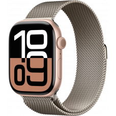 Умные часы Apple Watch Series 10 GPS 42mm Aluminum Rose Gold Case with Deep Natural Milanese Loop