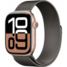 Умные часы Apple Watch Series 10 GPS + Cellular 42mm Aluminum Rose Gold Case with Deep Slate Milanese Loop