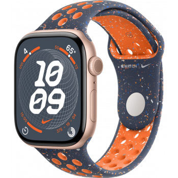 Умные часы Apple Watch Series 10 GPS 46mm Aluminum Rose Gold Case with Blue Flame Nike Sport Band