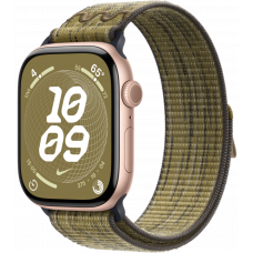 Умные часы Apple Watch Series 10 GPS 42mm Aluminum Rose Gold Case with Green/Grey Textile Nike Sport Loop