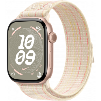 Умные часы Apple Watch Series 10 GPS + Cellular 46mm Aluminum Rose Gold Case with Starlight/Pink Textile Nike Sport Loop