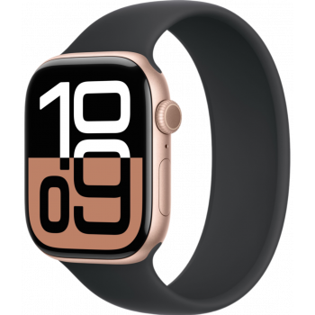 Умные часы Apple Watch Series 10 GPS 46mm Aluminum Rose Gold Case with Black Solo Loop Band