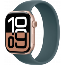 Умные часы Apple Watch Series 10 GPS 46mm Aluminum Rose Gold Case with Lake Green Solo Loop Band