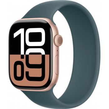 Умные часы Apple Watch Series 10 GPS + Cellular 46mm Aluminum Rose Gold Case with Lake Green Solo Loop Band