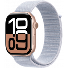 Умные часы Apple Watch Series 10 GPS + Cellular 42mm Aluminum Rose Gold Case with Blue Cloud Textile Sport Loop