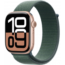 Умные часы Apple Watch Series 10 GPS 42mm Aluminum Rose Gold Case with Lake Green Textile Sport Loop