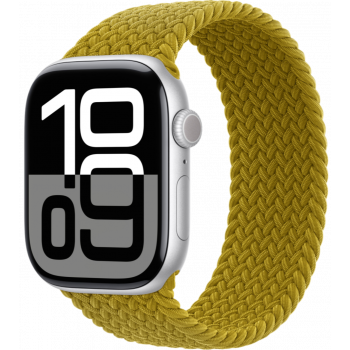 Умные часы Apple Watch Series 10 GPS 46mm Aluminum Silver Case with Chartreuse Textile Braided Solo Loop