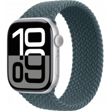 Умные часы Apple Watch Series 10 GPS + Cellular 46mm Aluminum Silver Case with Lake Green Textile Braided Solo Loop