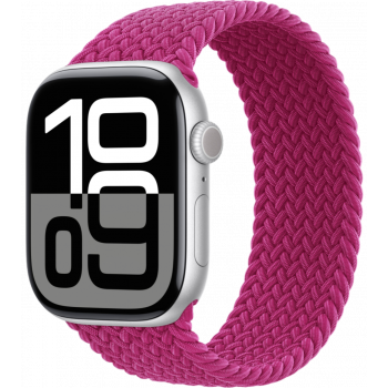 Умные часы Apple Watch Series 10 GPS + Cellular 46mm Aluminum Silver Case with Magenta Textile Braided Solo Loop