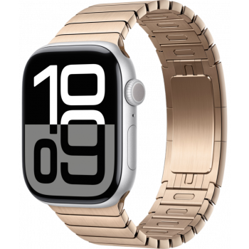 Умные часы Apple Watch Series 10 GPS 42mm Aluminum Silver Case with Gold Link Bracelet