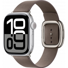 Умные часы Apple Watch Series 10 GPS + Cellular 42mm Aluminum Silver Case with Dark Taupe Modern Buckle (размер M)