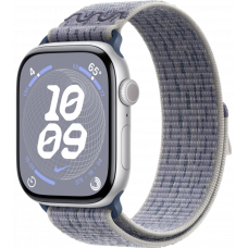 Умные часы Apple Watch Series 10 GPS + Cellular 46mm Aluminum Silver Case with Grey/Blue Textile Nike Sport Loop