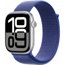 Умные часы Apple Watch Series 10 GPS + Cellular 42mm Aluminum Silver Case with Ultramarine Textile Sport Loop