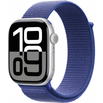 Умные часы Apple Watch Series 10 GPS + Cellular 42mm Aluminum Silver Case with Ultramarine Textile Sport Loop