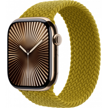 Умные часы Apple Watch Series 10 GPS + Cellular 46mm Titanium Gold Case with Chartreuse Textile Braided Solo Loop