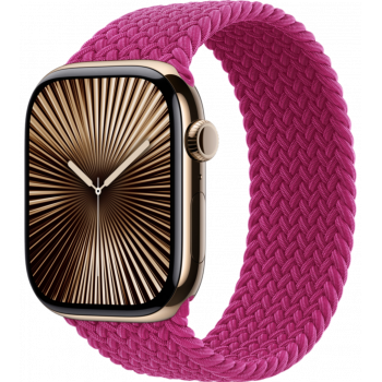 Умные часы Apple Watch Series 10 GPS + Cellular 42mm Titanium Gold Case with Magenta Textile Braided Solo Loop